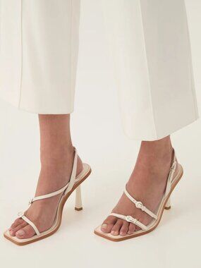 AJE Lorelai Strappy Buckle Heel - Color: Ivory - Size: EU 40 (US 9)